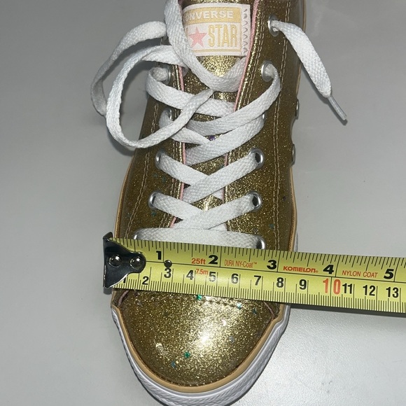 Converse All Star gold w/ sparkles lop top sneakers size 5 Junior’s- unisex - Picture 11 of 13